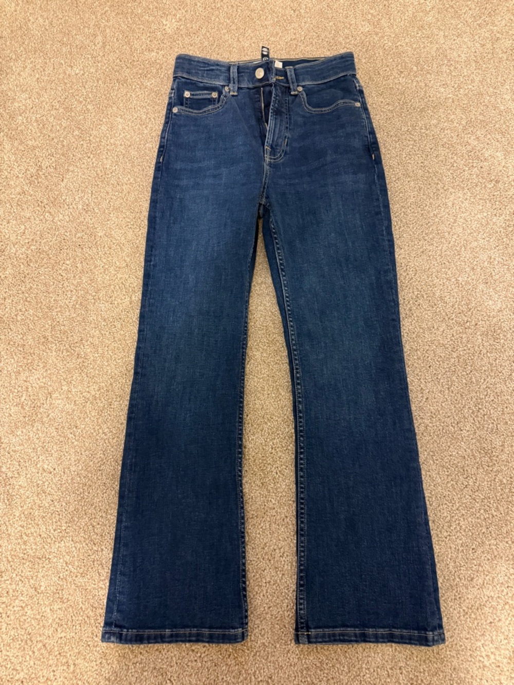 SPANX Lycra Fitsense Kick Flare Jeans 2 Blue Bennet Wash 21380R NWT